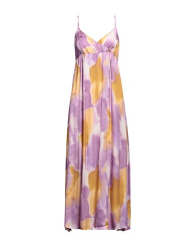Hopper Woman Maxi Dress Lilac Size 10 Viscose In Purple