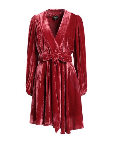 Lavi Woman Mini Dress Brick Red Size S Viscose, Polyamide