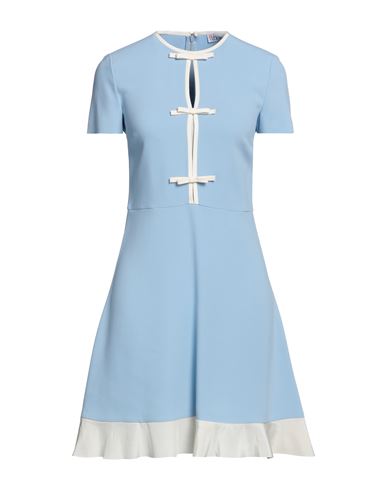 Red Valentino Woman Mini Dress Sky Blue Size 4 Acetate, Viscose, Elastane