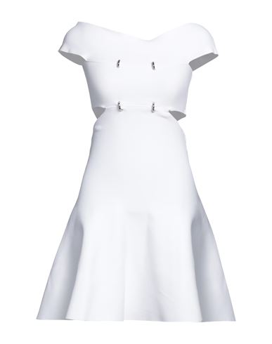 Alexander Mcqueen Woman Mini Dress White Size M Viscose, Polyester, Polyamide, Elastane