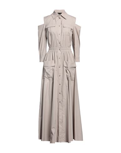 Pinko Woman Maxi Dress Light Grey Size 6 Cotton