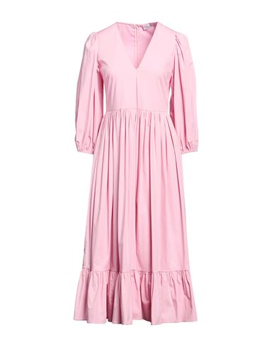 Red Valentino Woman Midi Dress Pink Size 4 Cotton, Elastane In Pink