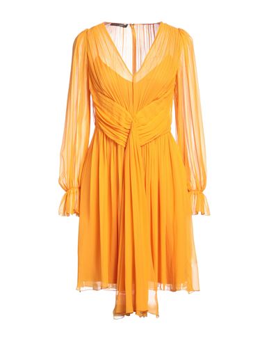 Alberta Ferretti Woman Midi Dress Orange Size 6 Acetate, Silk, Elastane
