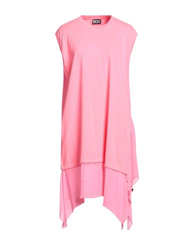 Diesel Woman Mini Dress Fuchsia Size M Cotton, Viscose In Pink