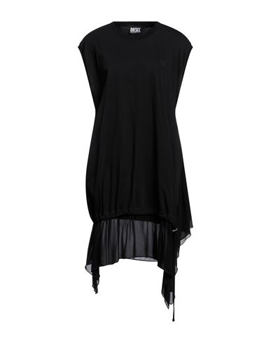 Diesel Woman Mini Dress Black Size M Cotton, Viscose