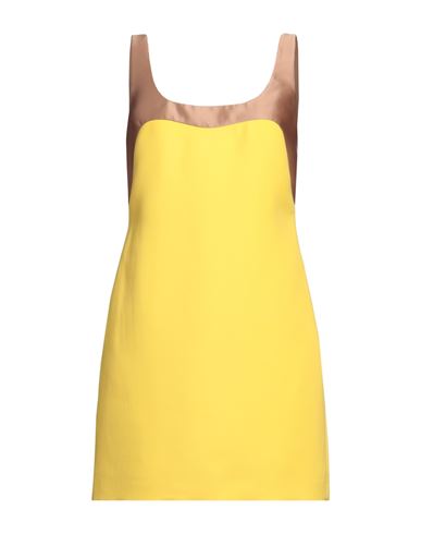 Valentino Garavani Woman Mini Dress Yellow Size 6 Virgin Wool, Silk, Polyester