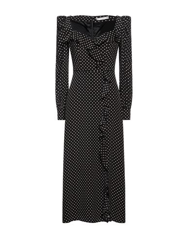 Shop Alessandra Rich Woman Midi Dress Black Size 8 Silk