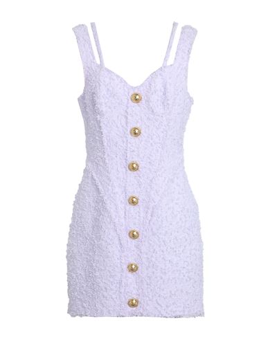 Balmain Woman Mini Dress Lilac Size 8 Polyamide In Purple
