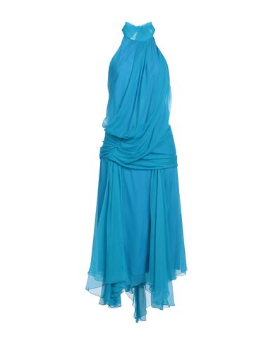 Alberta Ferretti Woman Maxi Dress Azure Size 8 Silk In Blue