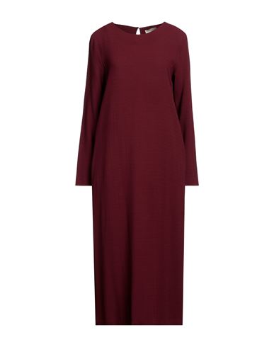Shop Momoní Woman Midi Dress Burgundy Size 4 Viscose, Virgin Wool In Red