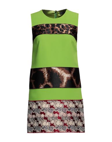 Dolce & Gabbana Woman Mini Dress Acid Green Size 10 Viscose, Acetate, Synthetic Fibers, Silk, Cotton