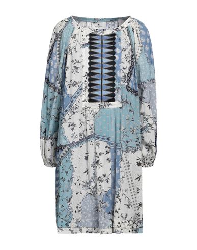 Etro Woman Mini Dress Sky Blue Size 12 Cotton, Polyester