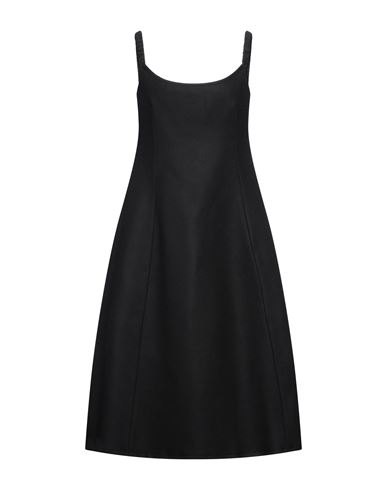 Khaite Woman Midi Dress Black Size 10 Virgin Wool, Polyamide, Cupro