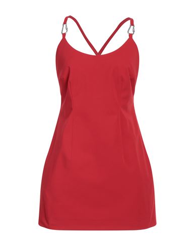 Shop Heron Preston Woman Mini Dress Brick Red Size 4 Polyester, Viscose, Elastane