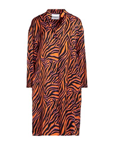Brand Unique Woman Mini Dress Orange Size 1 Viscose, Silk