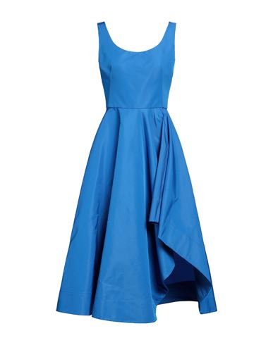 Shop Alexander Mcqueen Woman Midi Dress Azure Size 6 Polyester In Blue