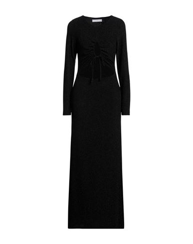 In The Mood For Love Woman Midi Dress Black Size M Nylon, Metallic Fiber, Elastane In Black