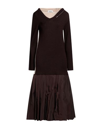 Aviu Aviù Woman Midi Dress Cocoa Size 6 Polyester, Wool In Brown