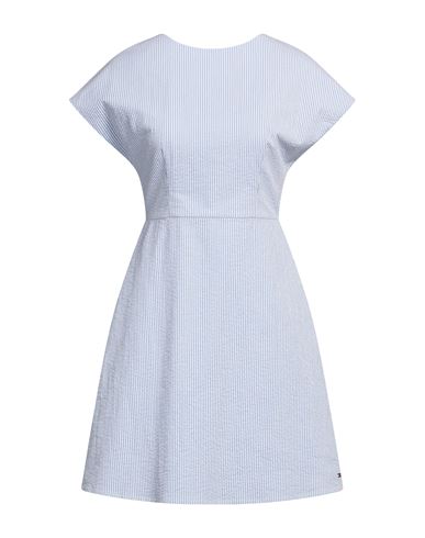 Tommy Hilfiger Woman Mini Dress Sky Blue Size 10 Cotton, Elastane