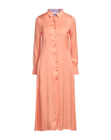 Follovers Woman Midi Dress Salmon Pink Size S Viscose In Orange