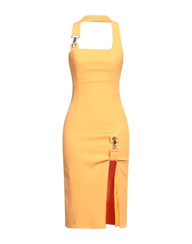Monique Garçonne Woman Mini Dress Mandarin Size 2 Polyester, Elastane In Yellow