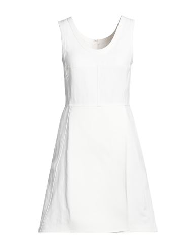 Jil Sander Woman Mini Dress White Size 6 Linen, Viscose