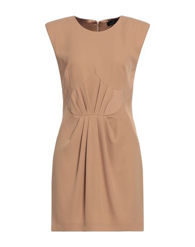 Monique Garçonne Woman Mini Dress Light Brown Size 12 Polyester, Elastane In Beige