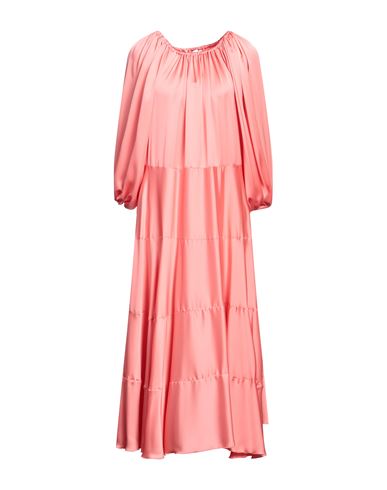 Simona Corsellini Woman Long Dress Coral Size S Polyester In Red