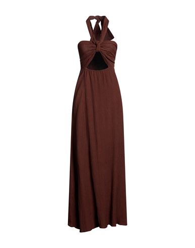 Faithfull The Brand Woman Maxi Dress Brown Size 6 Linen, Rayon
