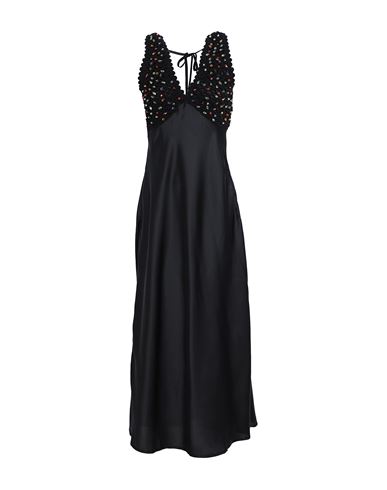 Never Fully Dressed Black Beaded Allegra Dress Woman Midi Dress Black Size 8 Polyester, Cotton