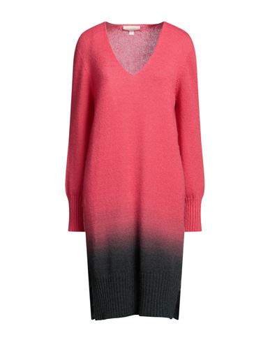 120% Lino Woman Mini Dress Coral Size S Cashmere, Mohair Wool, Wool, Polyamide In Red