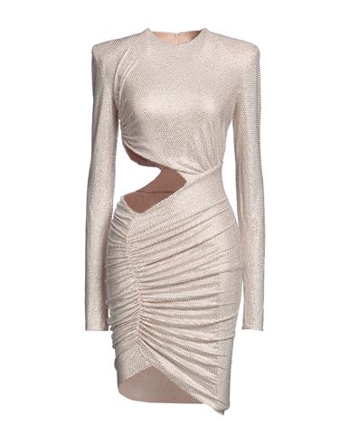 Alexandre Vauthier Woman Mini Dress Beige Size 8 Viscose, Elastane, Glass