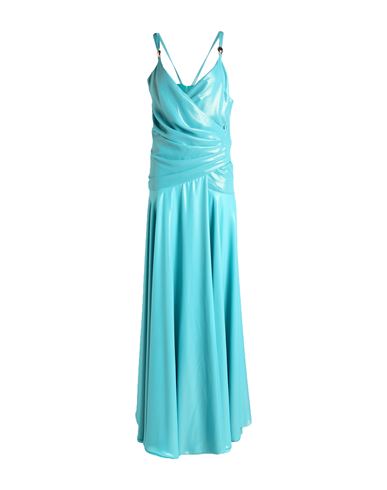 Shop Monique Garçonne Woman Maxi Dress Turquoise Size 2 Polyester In Blue