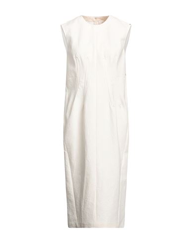 Sportmax Woman Midi Dress Off White Size 4 Cotton