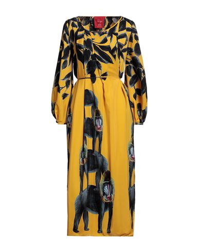 Co. Go Woman Midi Dress Ocher Size 2 Silk In Yellow