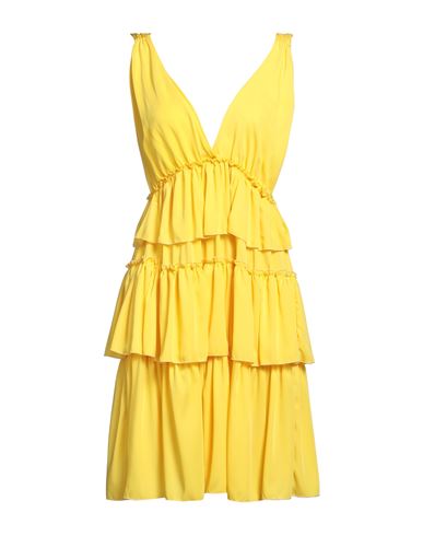 5rue Woman Mini Dress Yellow Size M Polyester, Lyocell