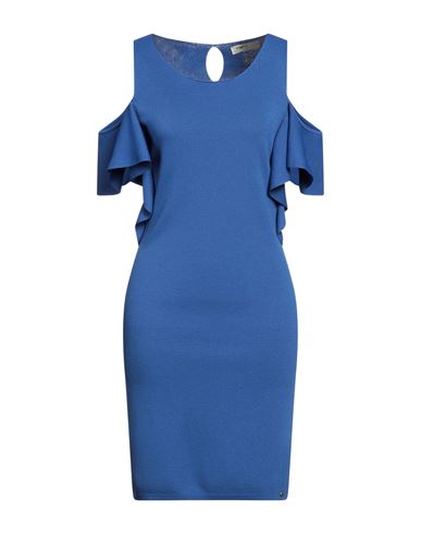 Angelo Marani Woman Mini Dress Blue Size 4 Viscose, Polyamide