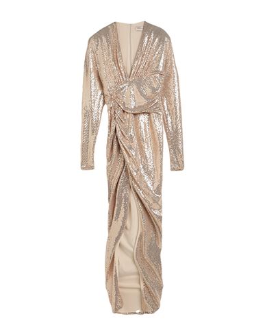 Shop Alexandre Vauthier Woman Maxi Dress Platinum Size 12 Polyamide, Polyester, Elastane In Grey