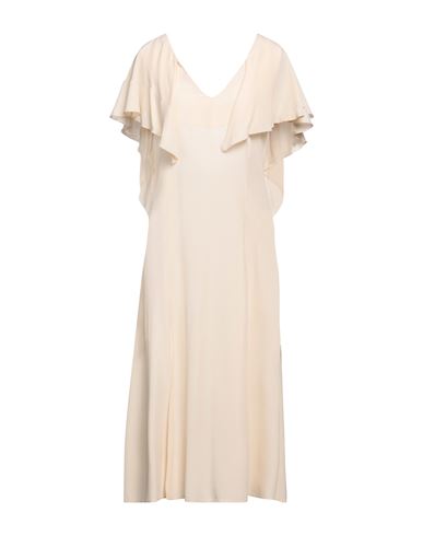 Simona Corsellini Woman Midi Dress Beige Size 4 Acetate, Silk