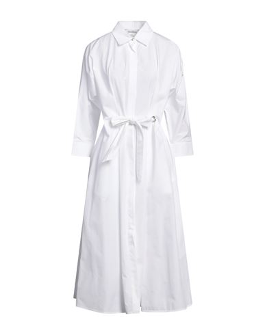 Shop Max Mara Woman Midi Dress White Size 12 Cotton