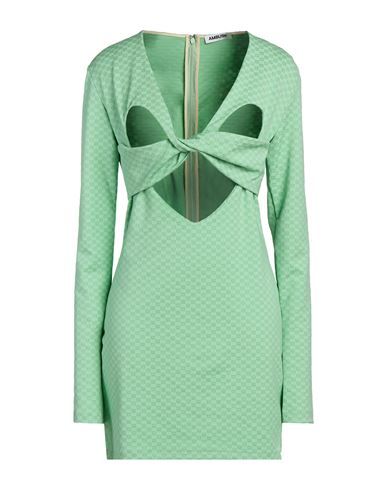 Ambush Woman Mini Dress Light Green Size Xl Polyester, Elastane