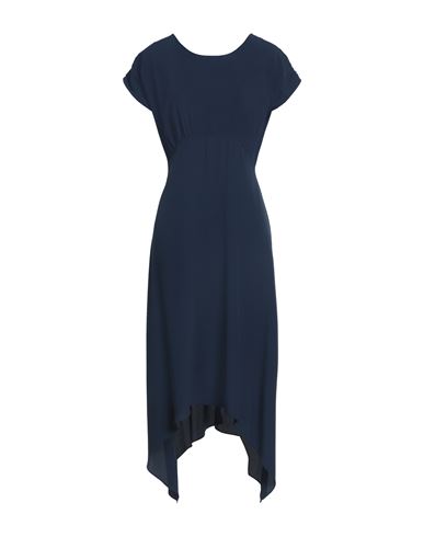 Grifoni Woman Midi Dress Midnight Blue Size 8 Acetate, Silk In Blue