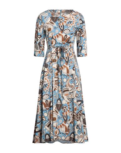 's Max Mara Woman Midi Dress Pastel Blue Size 6 Cotton, Elastane