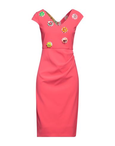 Shop Boutique Moschino Woman Midi Dress Coral Size 6 Polyester, Elastane In Red