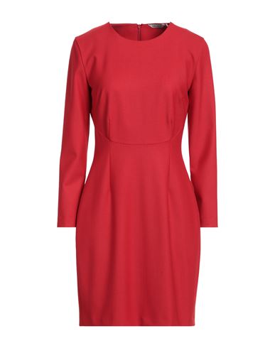 Caliban Woman Mini Dress Red Size 8 Polyester, Virgin Wool, Elastane