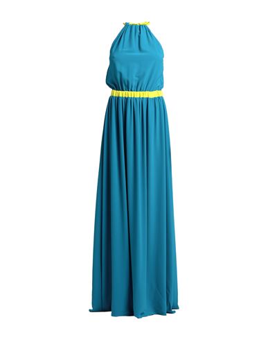 Shop Massimo Rebecchi Woman Maxi Dress Turquoise Size 6 Polyester, Elastane In Blue
