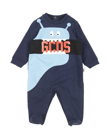 Gcds Mini Newborn Boy Baby Jumpsuits & Overalls Midnight Blue Size 3 Cotton, Elastane, Polyester