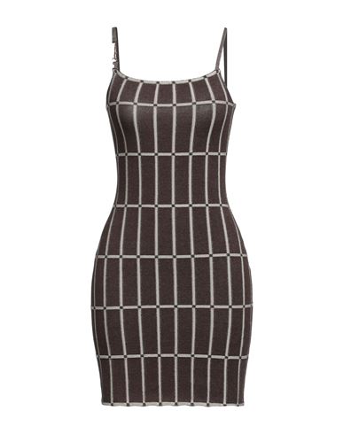 Shop Jacquemus Woman Mini Dress Brown Size 6 Viscose, Polyamide, Elastane