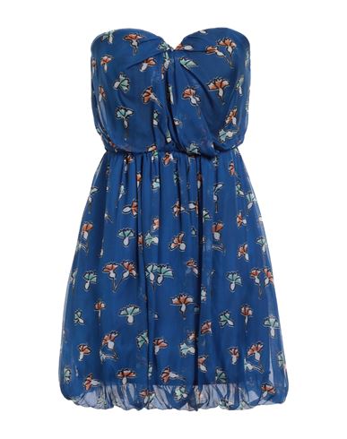 Emporio Armani Woman Short Dress Blue Size 10 Polyester