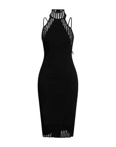 Andreädamo Andreādamo Woman Midi Dress Black Size M Viscose, Polyester, Polyamide, Elastane